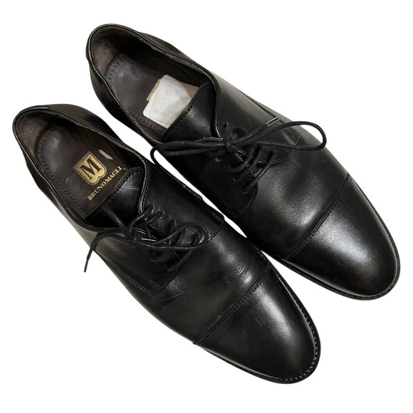 Bruno Magli Lace Up Leather Oxford Dress Shoes Black Men's Size 7.5 - Picture 3 of 10